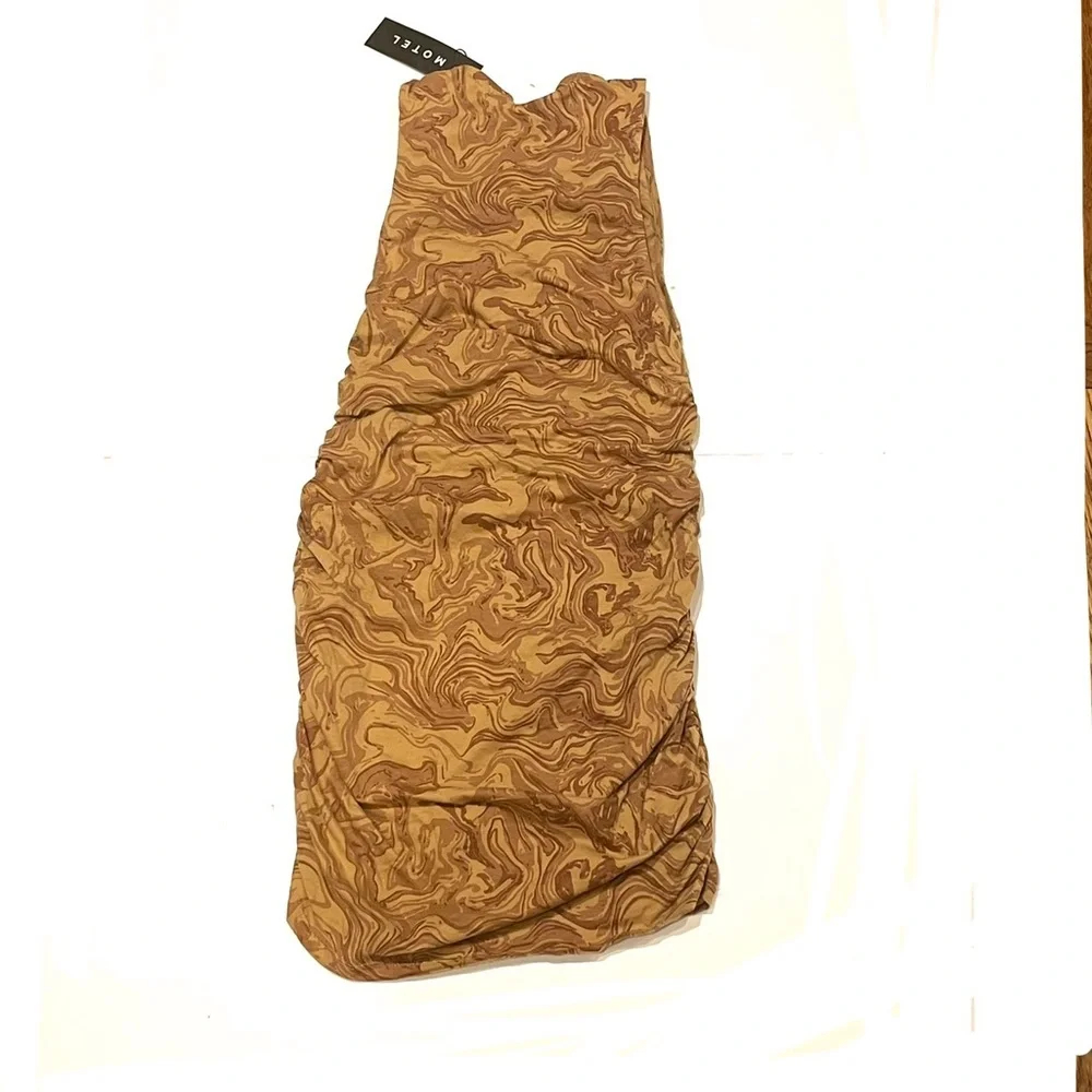 Princess Polly Motel Rocks Aeliran Brown Marble Body-Con Dress